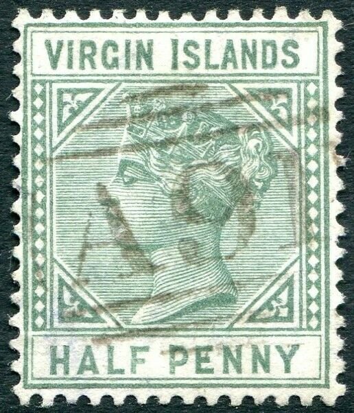 BRITISH VIRGIN ISLANDS-1883 ½d Dull Green Sg 27 FINE USED V31745