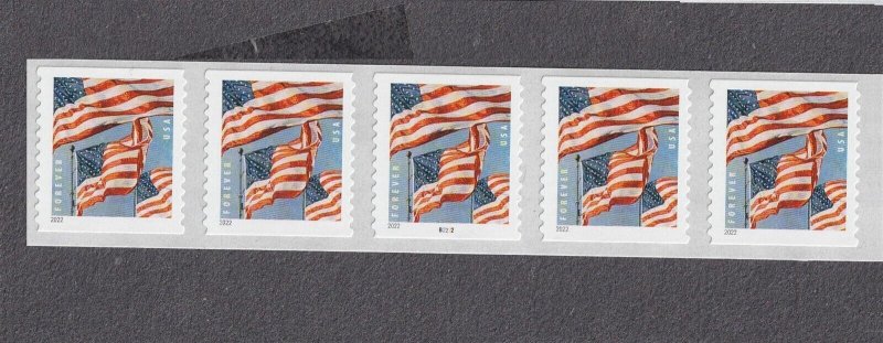 PNC5 US #5655 Forever Flag (-2022-) SA B2222 5 Digit BN Spaces MNH NEW NEW