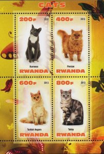 CATS SOUVENIR SHEET  of 4 Mint NH