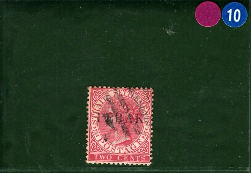 MALAYA QV Stamp 2c PERAK Used ex Old-time Collection PBLUE10