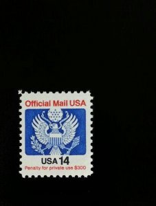 1985 14c Eagle Official Mail USA Red & Blue Scott O129A Mint F/VF NH