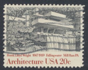 USA  SC# 2019  Used Falling Water Mill Run Architecture Series  1982  see scan