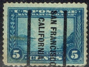 1913 5c PANAMA  PACIFIC with precancel f/ SAN FRANCISCO CA(399-l-1e) DN-SCARCE!