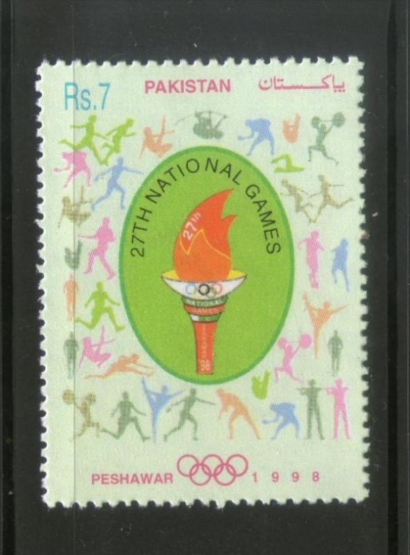 Pakistan 1998 National Games Olympic Emblem Torch Sports 1v Sc 889 MNH # 4238