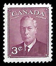 PCBstamps    Canada 286: 3c George VI, used, (5)