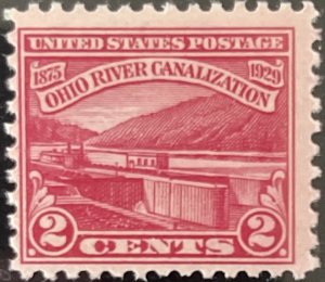 Scott #681 1929 2¢ Ohio River Canalization MNH OG