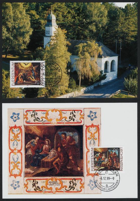 Liechtenstein 1160-2 on Maxi Cards - Christmas, Art