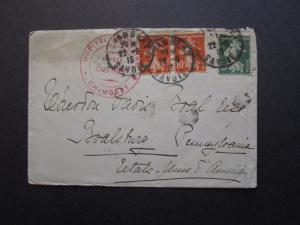 France 1915 Chambery Military Hospital Cover to USA - Z7088