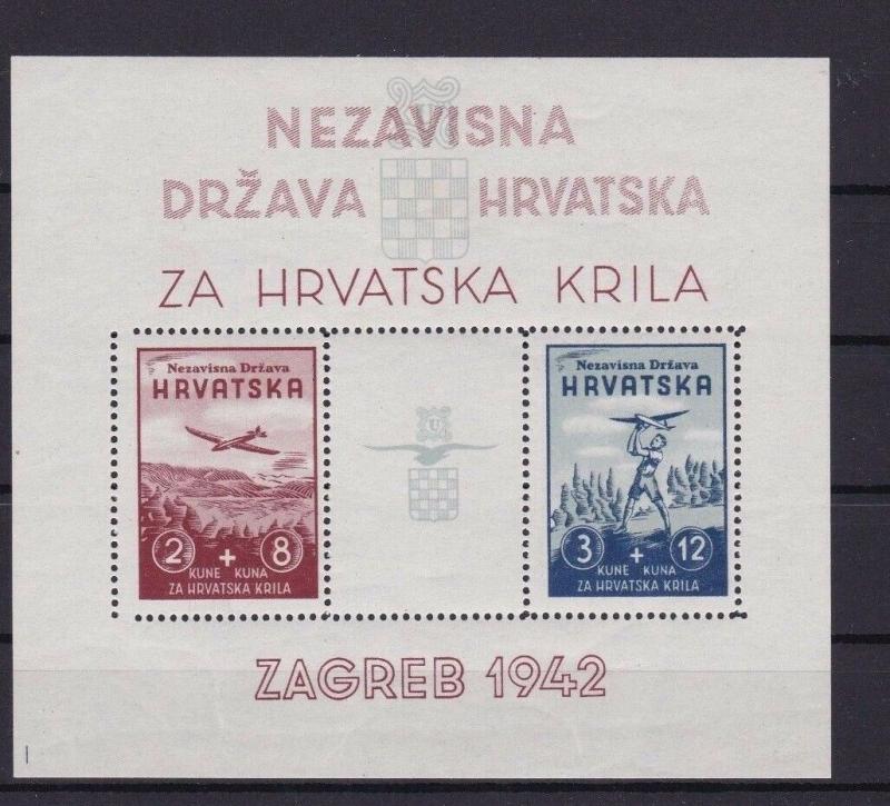 CROATIA 1942 AVIATION FUND  MINT NEVER HINGED  STAMPS SHEET   R3893