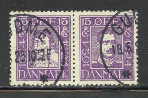 Denmark Scott 169,171 Used H Pair - 1924 Kings Christian IV and X - SCV $14.00