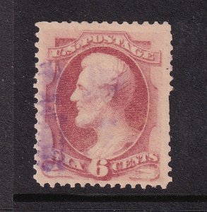 1879 Lincoln Sc 186 used single 6c pink CV $22.50 (T11