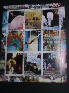 ​ Tajikistan  Stamp:2000-Sydney 2000 opening ceremony CTO full Stamp sheet