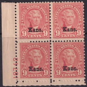 #667 Mint NH, Fine, Plate number block of 4 (CV $375) (CV $27.5 - ID42552) - ...