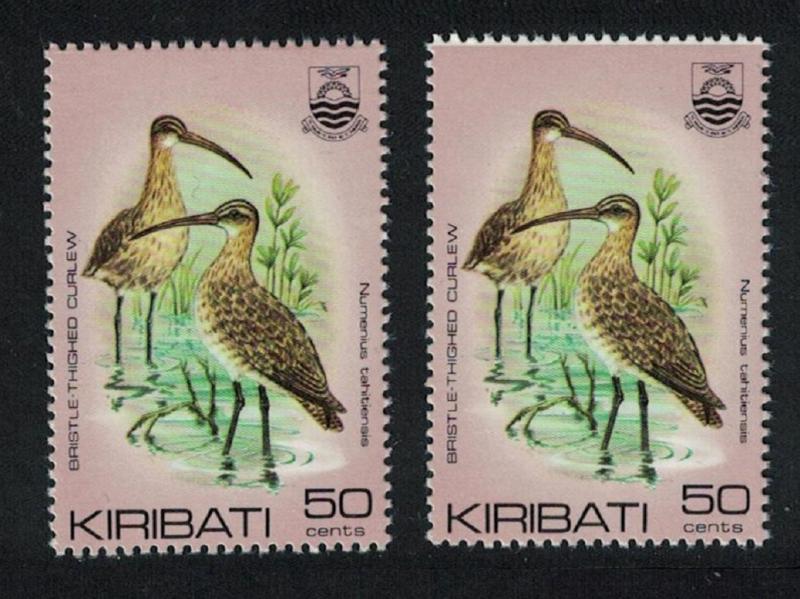 Kiribati Bristle-thighed curlew 50c COLOUR SHIFT SG#175