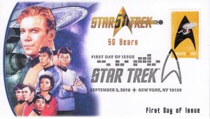 AO- 5132-3, 2016, StarTrek,  Add-on Cover, First Day Cover, Pictorial Postmark,