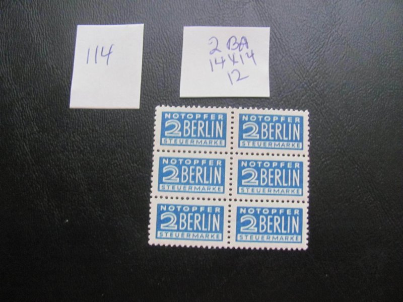 GERMANY 1948 MNH NOTOPFER MI. WZ 3X 2BA PERF. 14 X 14 (114) SEE MY STORE