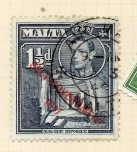 Malta 1947 Early Issue Fine Used 1.5d. Self Gov Optd 234267