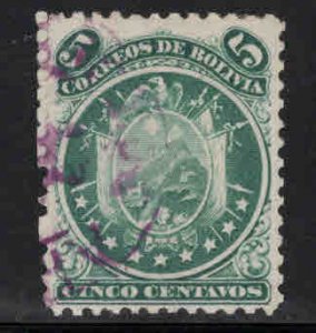 Bolivia Scott 10 Used 1868  perf 12, 9 stars CV $18
