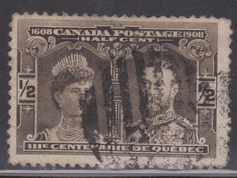 CANADA Scott # 96 Used - KEVII 1/2 Cent Quebec Tricentenary Issue