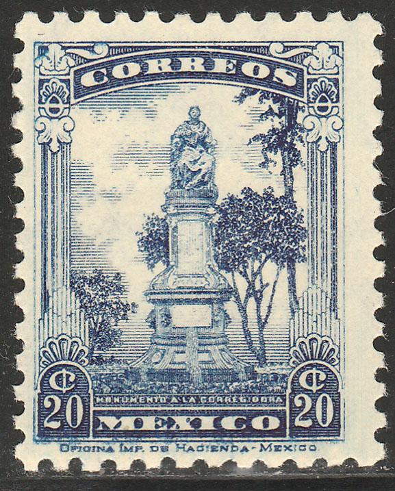 MEXICO 691, 20cents CORREGIDORA MONUMENT MINT, NH. F-VF.