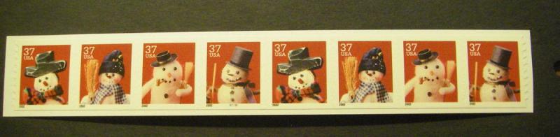 Scott 3680-83 or 3683a, 37c Snowmen, PNC8 #G1111