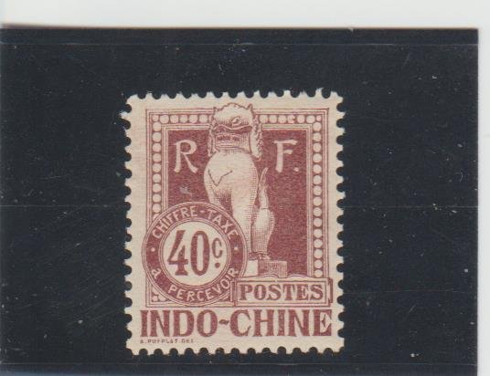 Indo-China  Scott#  J12  MH  (1908 Postage Due)