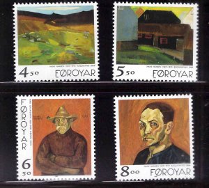 FAROE ISLANDS Scott 346-349 MNH** 1998 Hans Hanser painting set