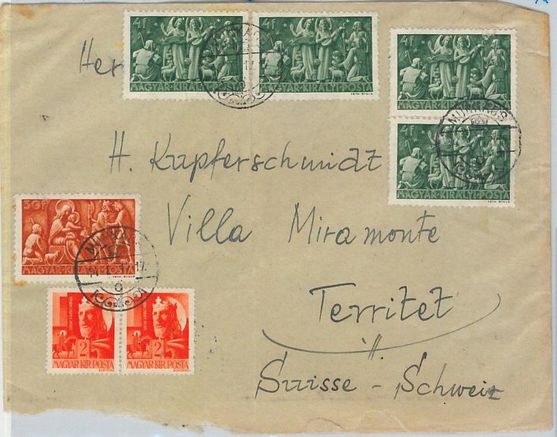 62479 -   HUNGARY Magyar - POSTAL HISTORY:  COVER to SWITZERLAND - 1944 - CENSOR