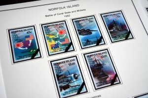 COLOR PRINTED NORFOLK ISLAND 1947-2010 STAMP ALBUM PAGES (129 illustrated pages)