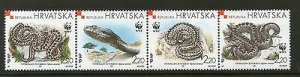 Croatia 1999 WWF Orsini's Viper Snakes Reptiles Wildlife Animal Sc 391 MNH # 253