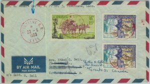 94604 - LAOS - Postal History - Red Postmark on AIRMAIL to CANADA 1963-