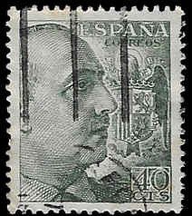 Spain #697b Used; 40c General Francisco Franco (1950)