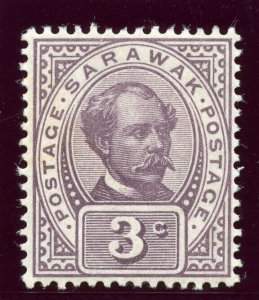 Sarawak 1899 3c dull purple inscribed 'Postage Postage' MNH. SG 38. Sc 38.