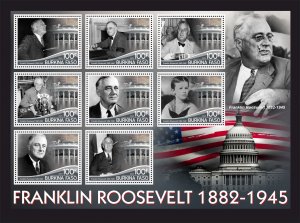 Stamps. Presidents of USA Franklin Roosevelt 2024 year 1 sheet perforated NEW