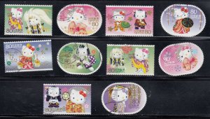 Japan 2011 Sc#3341a-j Greetings: Hello Kitty & Dear Daniel 2011 Used