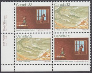 Canada - #979a Canadian Writers Plate Block - MNH