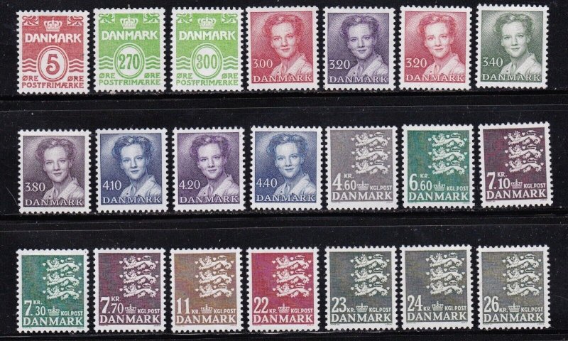 Denmark 1985-1988 Definitive Series, Wavy Lines & Numerals