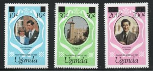 Uganda (1981) - Scott # 314a - 316a,  MNH