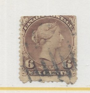 Canada #27 The 1868 Queen Victoria 6 Cent Used Space Filler C.V. $140.00