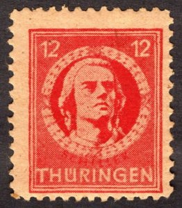 1945, Germany, Soviet Occupation of Thuringia, 12pfg, MH, Sc 16N6