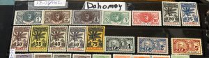 DAHOMEY Sc.17-31,  Cv. $480 1906.  42-134  unused, OG, VF,  1913-1941.  CV. $186