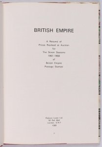LITERATURE British Empire Review 1961-68. Robson Lowe London.