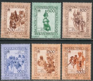 VATICAN Sc#1089-1094 1998 Papal Journeys Complete Set OG Mint NH