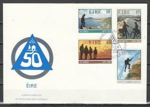 Ireland, Scott cat. 498-501. Youth Hostel issue. Mt. Climbing. First day cover.