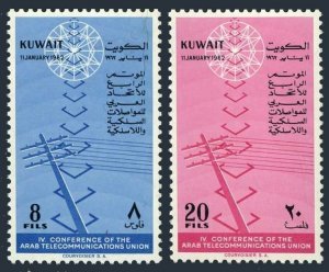 Kuwait 173-174 hinged. Mi 163-164. Arab Telecommunications Union conference,1962