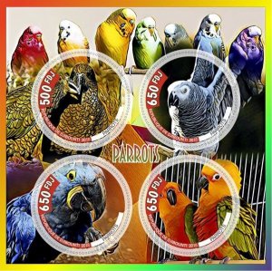 Stamps. Animals, Birds, Parrots  2018 year 1+1 sheets perf  Djibouti