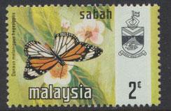 SABAH Malaysia  Butterflies  SG 433 Used No gum no cancel     see scan    