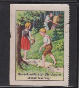 German Advertising Stamp Hansel & Gretl Brand Knitting Yarn Preferred Everywhere