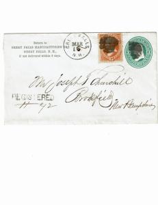 Scott #163 & #U159 Fine-on cover. SCV - $340.00