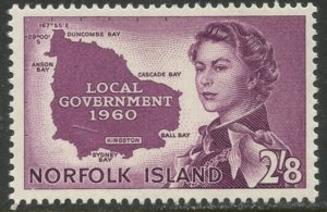 NORFOLK ISLAND Sc#42 1960 Local Government Complete Set OG Mint LH